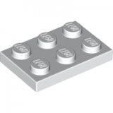 LEGO Plaat 2x3 WIT (100 stuks)