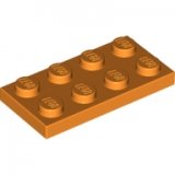 LEGO Plaat 2x4 ORANJE (100 stuks)