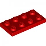 LEGO Plaat 2x4 ROOD (100 stuks)