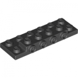 LEGO Plaat 2x6x2/3 met 4 Zij-noppen ZWART (100 stuks)
