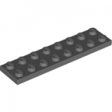 LEGO Plate 2x8 DARK GRAY (100 pcs)