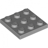 LEGO Plate 3x3 LIGHT GRAY (100 pcs)