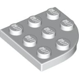 LEGO Plaat 3x3 met Ronde Hoek WIT (100 stuks)