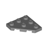 LEGO Plaat 3x3 met Hoek DONKERGRIJS (100 stuks)