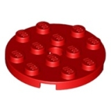 LEGO Plaat 4x4 Rond ROOD (100 stuks)