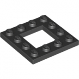 LEGO Plate 4x4 with 2x2 Cutout BLACK (100 pcs)