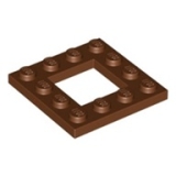LEGO Plaat 4x4 met 2x2 Opening BRUIN (100 stuks)