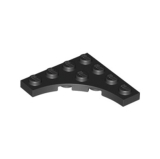 LEGO Plaat 4x4 met 3x3 Gebogen Uitsparing ZWART (100 stuks)