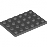 LEGO Plate 4x6 DARK GRAY (100 pcs)