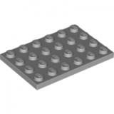 LEGO Plate 4x6 LIGHT GRAY (100 pcs)