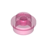 LEGO Plaat Rond 1x1 TRANSPARANT DONKERROZE (100 stuks)