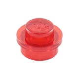 LEGO Plaat Rond 1x1 TRANSPARANT ROOD (100 stuks)