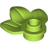LEGO Plant Rond 1x1 met 3 Bladeren LIMEGROEN (100 stuks)
