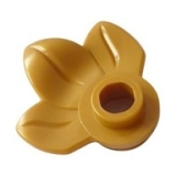 LEGO Plant Round 1x1 3 Leaves PEARL GOLD (100 pcs)