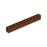 LEGO Steen 1x10 BRUIN (10 stuks)