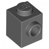 LEGO Steen 1x1 met 1 Zij-nop DONKERGRIJS (100 stuks)