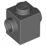 LEGO Brick 1x1 with 2 Side-studs DARK GRAY (100 pcs)