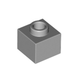 LEGO Steen 1x1x2 LICHTGRIJS (100 stuks)