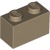 LEGO Steen 1x2 DARK TAN (100 stuks)