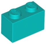 LEGO Brick 1x2 DARKTURQUOISE (100 pcs)