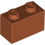 LEGO Steen 1x2 DONKERORANJE (100 stuks)