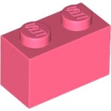 LEGO Steen 1x2 KORAAL (100 stuks)