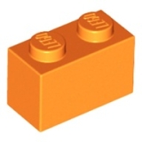 LEGO Steen 1x2 ORANJE (100 stuks)