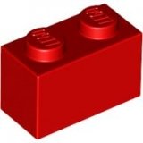 LEGO Steen 1x2 ROOD (100 stuks)