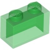 LEGO Brick 1x2 TRANS-GREEN (100 pcs)