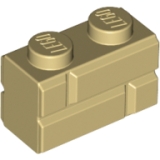 LEGO Steen 1x2 met Steenmotief BEIGE (100 stuks)