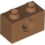 LEGO Steen 1x2 met Gat NOUGAT (100 stuks)