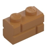 LEGO Steen 1x2 met Steenmotief NOUGAT (100 stuks)