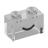 LEGO Steen 1x2 met Glimlach TRANSPARANT (100 stuks)