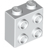 LEGO Steen 1x2x1 met Zij-noppen WIT (100 stuks)