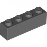 LEGO Steen 1x4 DONKERGRIJS (100 stuks)