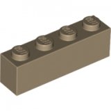 LEGO Brick 1x4 DARKTAN (100 PCS)