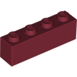 LEGO Steen 1x4 DONKERROOD (100 stuks)
