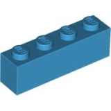 LEGO Steen 1x4 DONKERAZUUR (100 stuks)