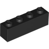 LEGO Brick 1x4 BLACK (100 pcs)