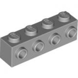 LEGO Steen 1x4 met Zij-noppen LICHTGRIJS (100 stuks)