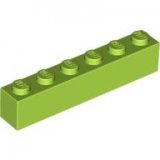 LEGO Steen 1x6 LIMEGROEN (100 stuks)