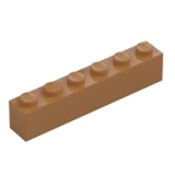 LEGO Steen 1x6 NOUGAT (100 stuks)