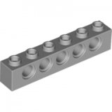 LEGO Brick 1x6 with Holes LIGHT GRAY (100 pcs)