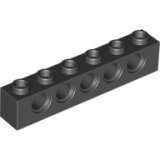 LEGO Steen 1x6 met Gaten ZWART (100 stuks)