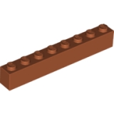 LEGO Brick 1x8 DARK ORANGE (100 pcs)