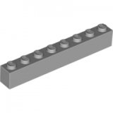LEGO Steen 1x8 LICHTGRIJS (100 stuks)