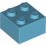 LEGO Steen 2x2 AZUURBLAUW (100 stuks)