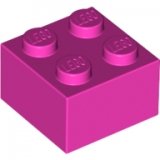 LEGO Brick 2x2 DARK PINK (100 pcs)