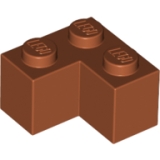 LEGO Steen 2x2 Hoek DONKERORANJE (100 stuks)