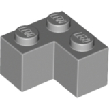 LEGO Steen 2x2 Hoek LICHTGRIJS (100 stuks)